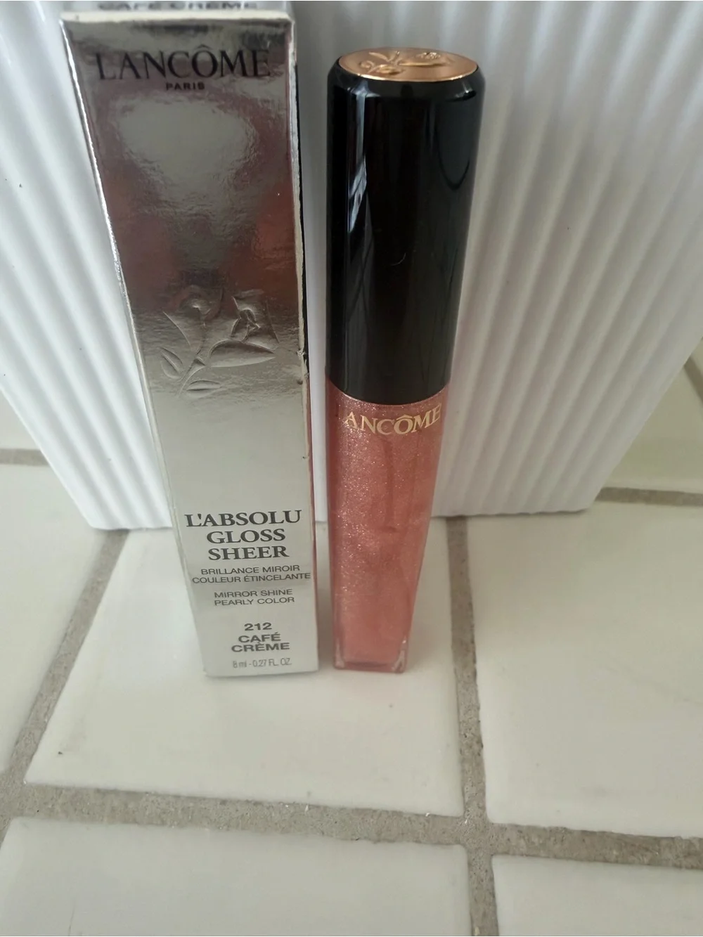 L'Absolu Gloss Sheer 212 Café Crème - Shimmery Peach Lip Gloss